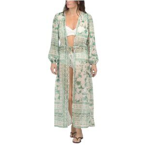 MAGARI Made In Italy Crepe Maxi Cover-up Kimono